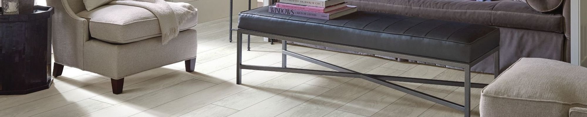 elegant living room with luxury vinyl wood-look flooring from Brosious Carpet and Floors Inc in Missoula, MT